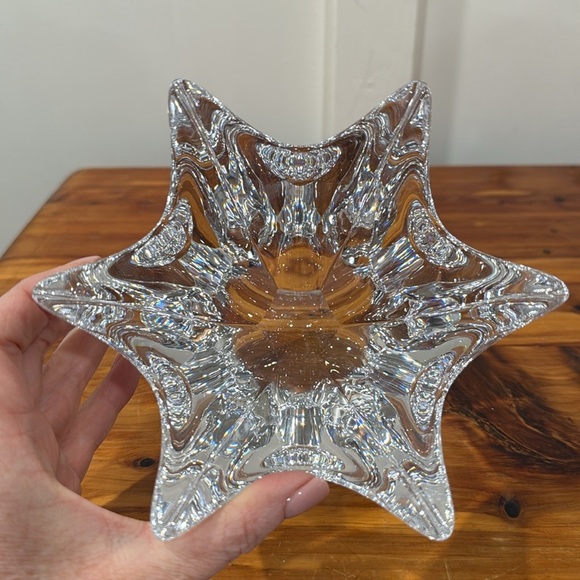 Vintage Orrefors Sweden Belle Bowl Vase Candy Dish 6 Point Tulip Signed - Picture 5 of 7